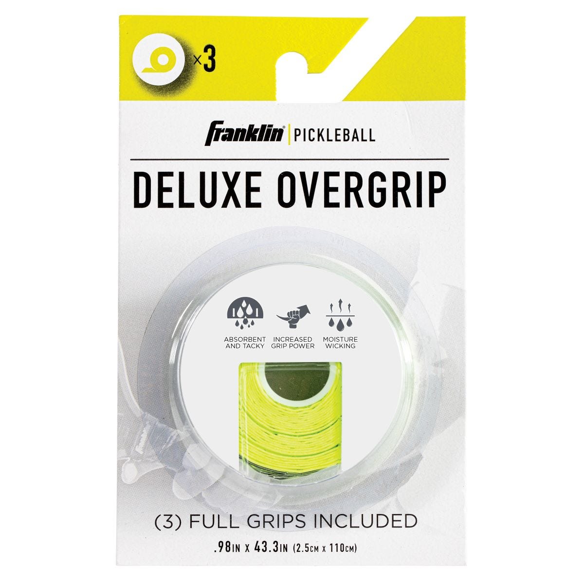 Franklin Pickleball Deluxe Overgrip in Optic Yellow