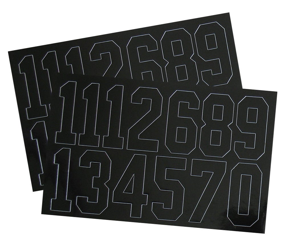 A&R Helmet Number Decals in Black
