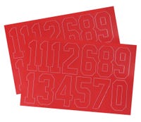 A&R Helmet Number Decals in Red
