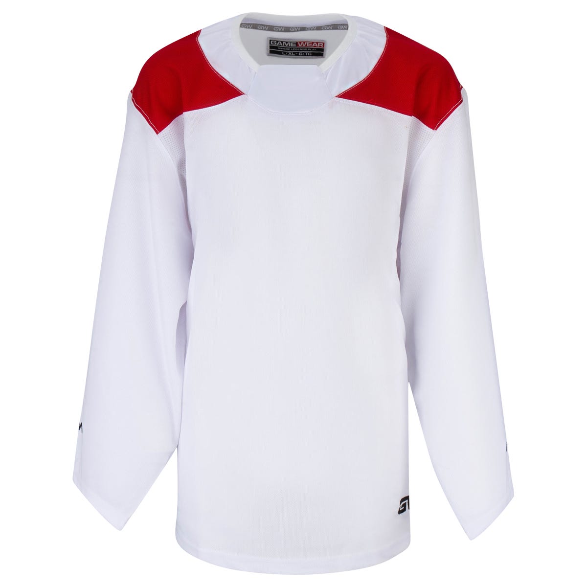 Gamewear 6500 Profit Junior Practice Hockey Jersey in White/Red Size X-Small