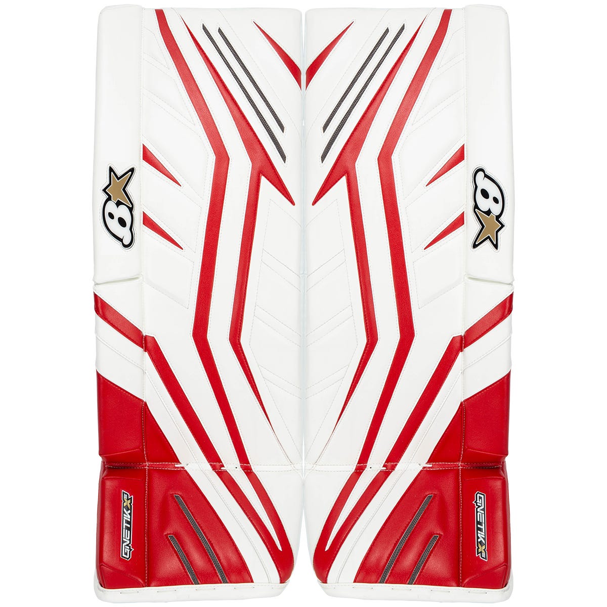 Brians Brians G-Netik X5 Senior Goalie Leg Pads in White/Red Size 36+1in