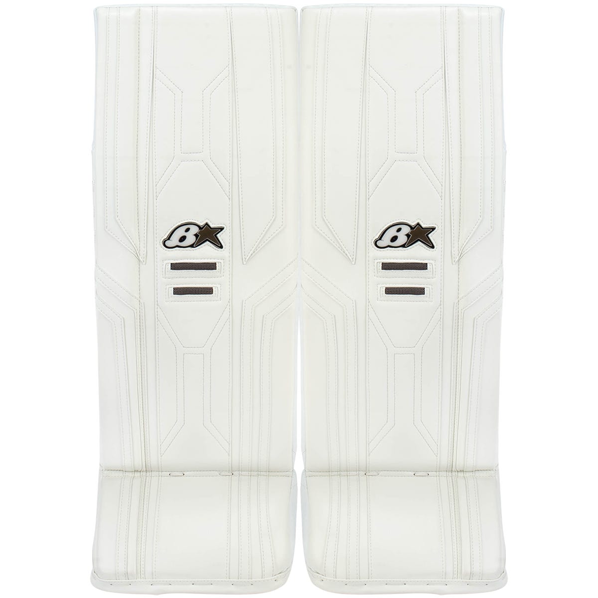 Brians Brians Optik X3 Intermediate Goalie Leg Pads in White/White Size 32+1in