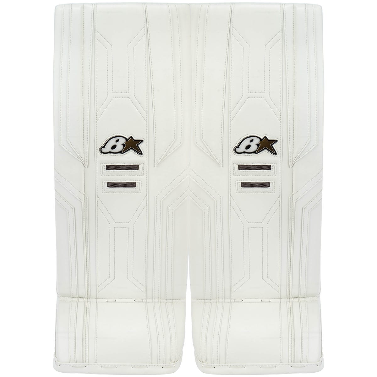 Brians Brians Optik X3 Junior Goalie Leg Pads in White/White Size 27+1in