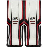 Brians Brian's Optik X3 Junior Goalie Leg Pads in White/Black/Red Size 27+1in