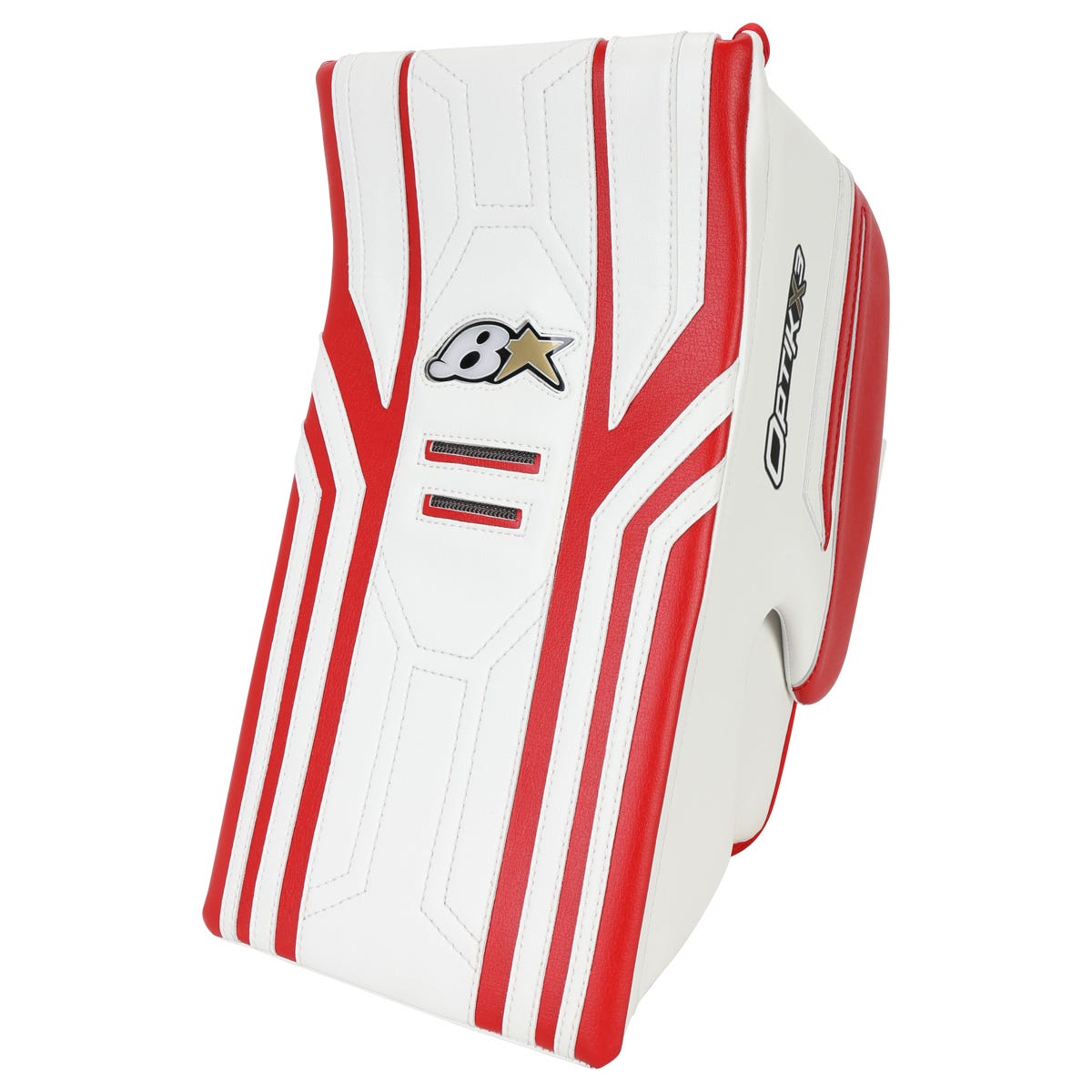 Brians Brians Optik X3 Senior Goalie Blocker in White/Red