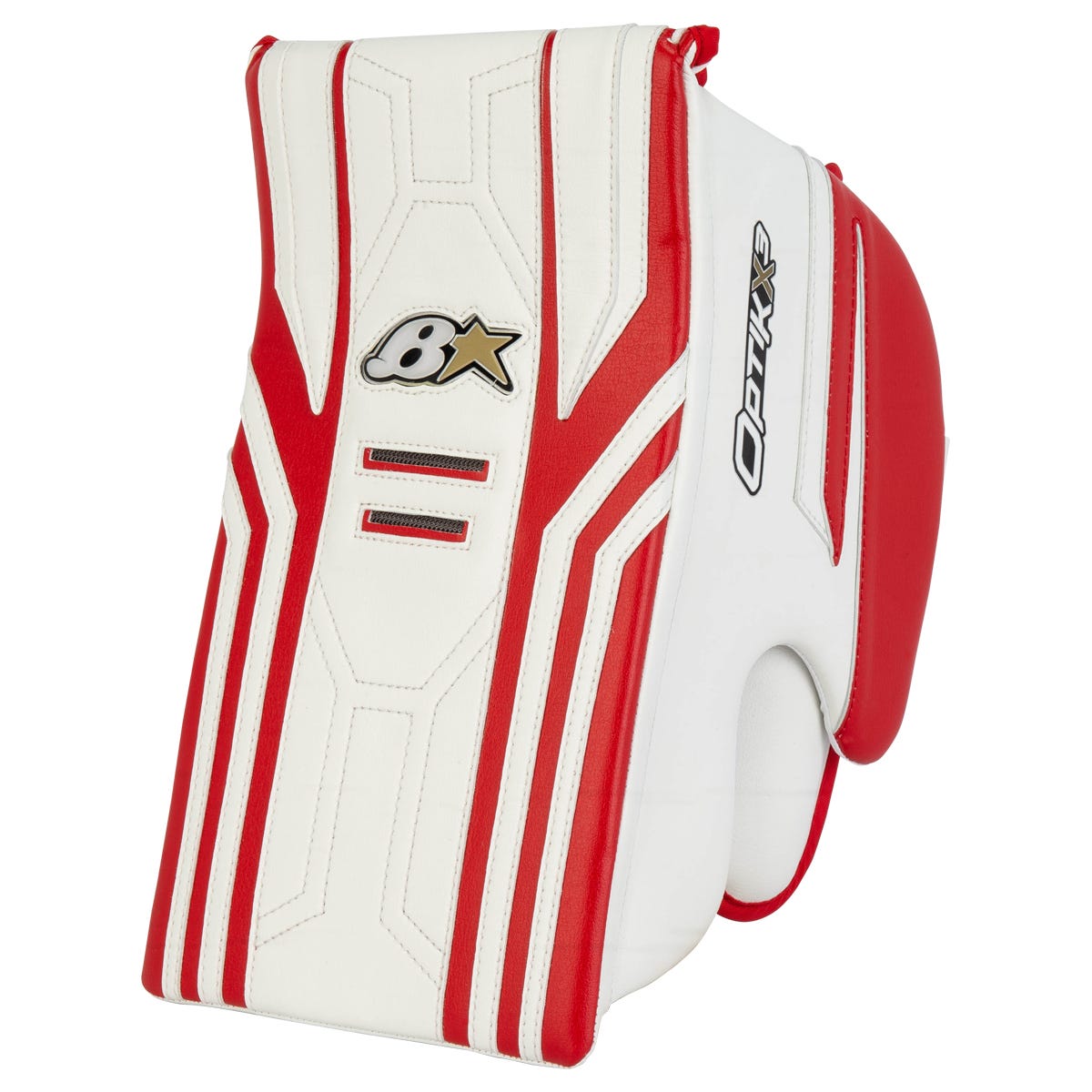 Brians Brians Optik X3 Intermediate Goalie Blocker in White/Red