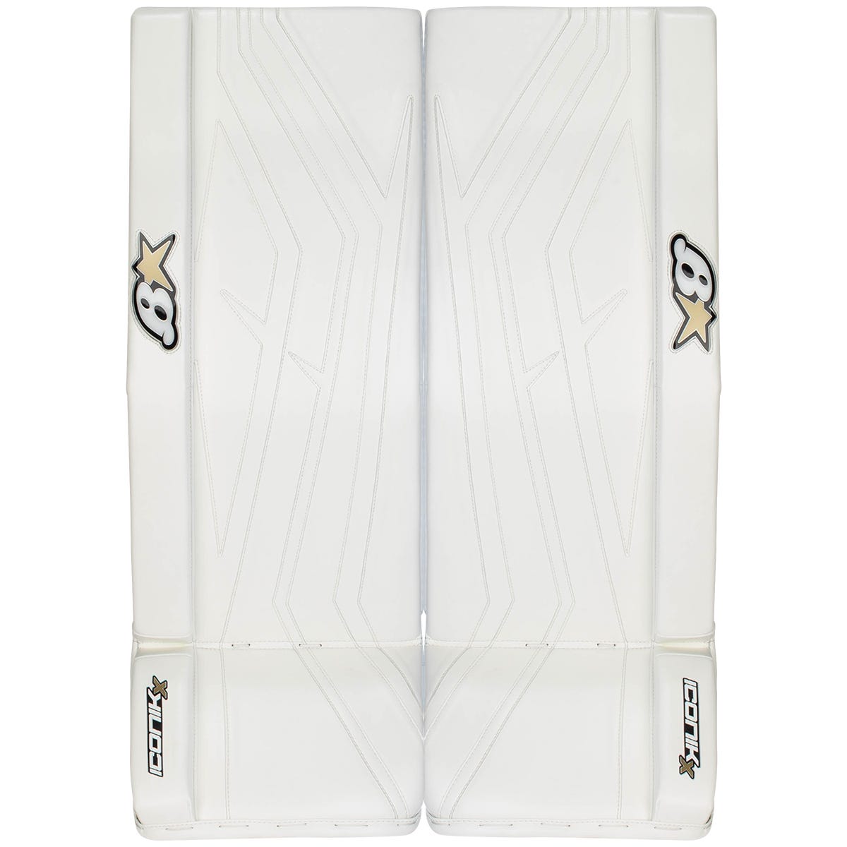 Brians Brians Iconik X Senior Goalie Leg Pads in White/White Size 36+1in