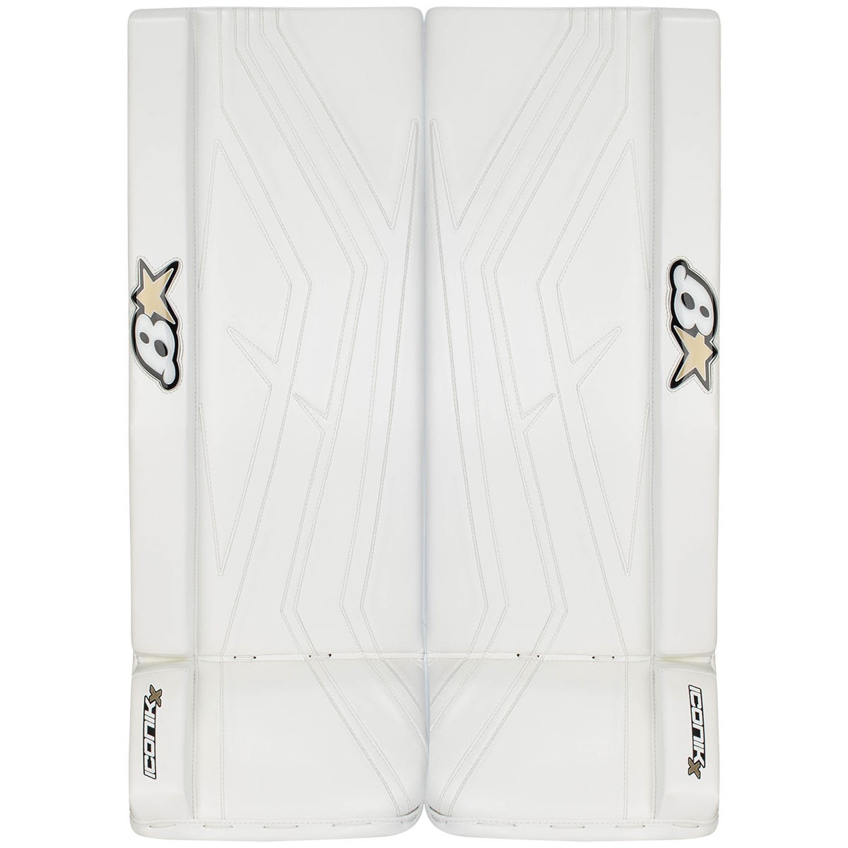 Brians Brians Iconik X Intermediate Goalie Leg Pads in White/White Size 31+1in