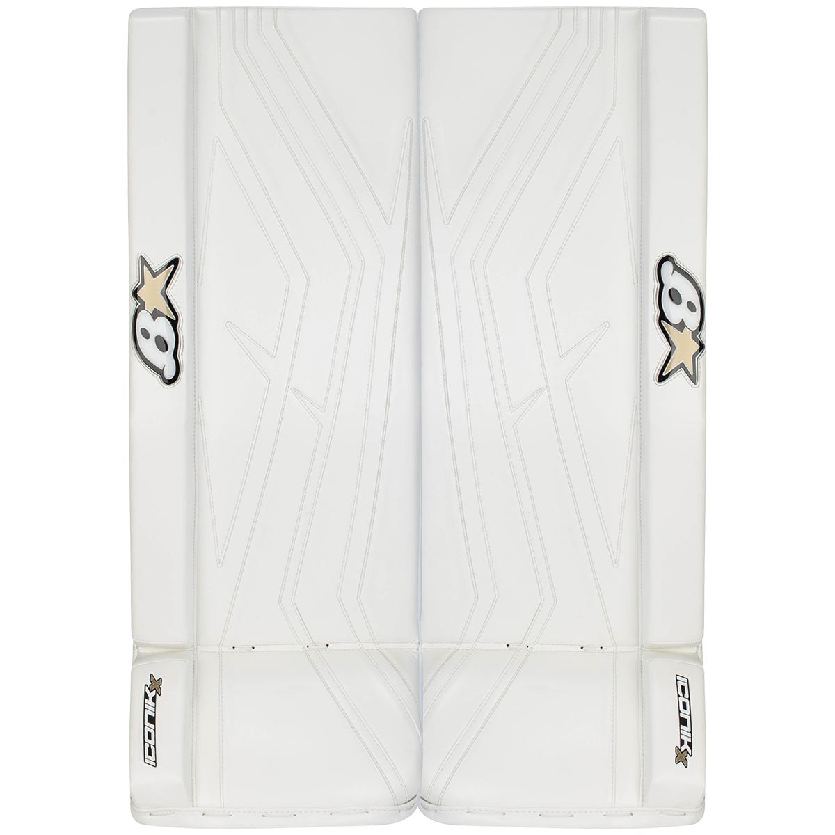 Brians Brians Iconik X Junior Goalie Leg Pads in White/White Size 27+1in
