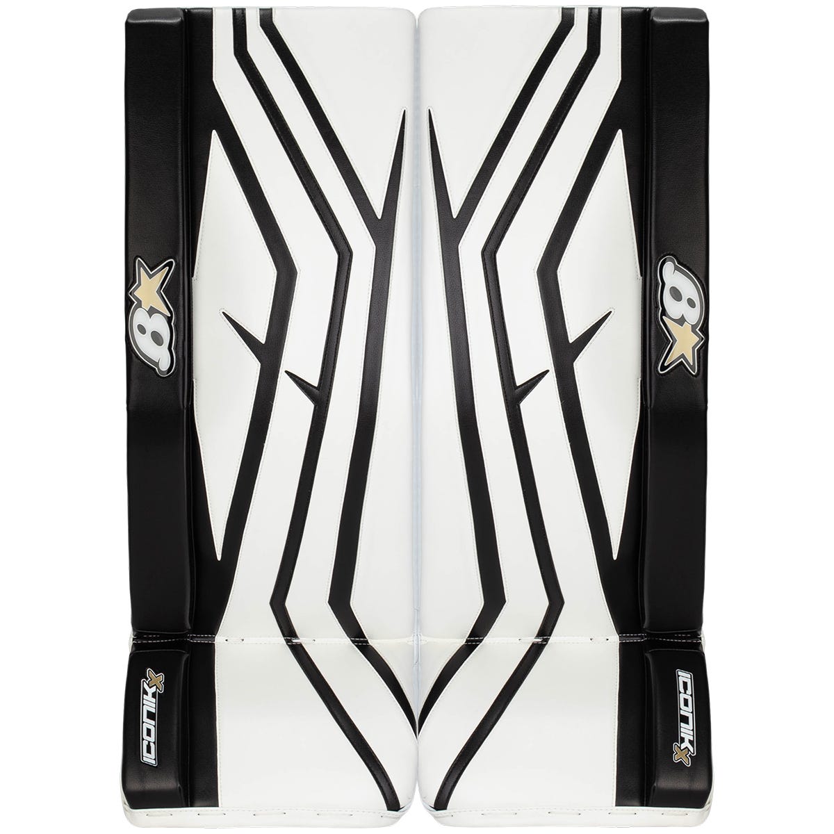 Brians Brians Iconik X Senior Goalie Leg Pads in White/Black Size 36+1in