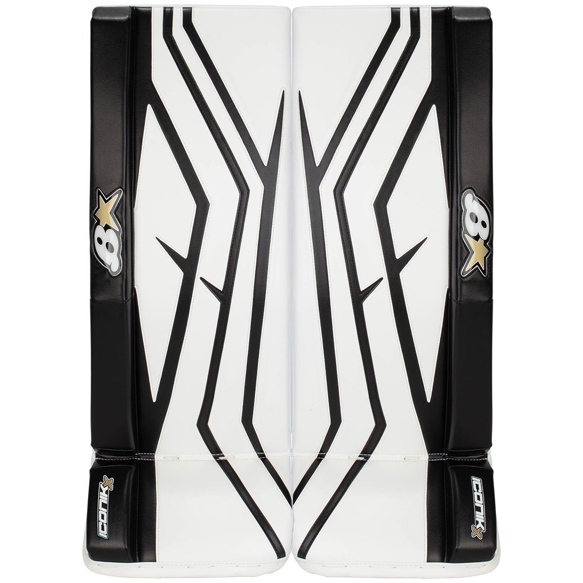 Brians Brians Iconik X Intermediate Goalie Leg Pads in White/Black Size 30+1in