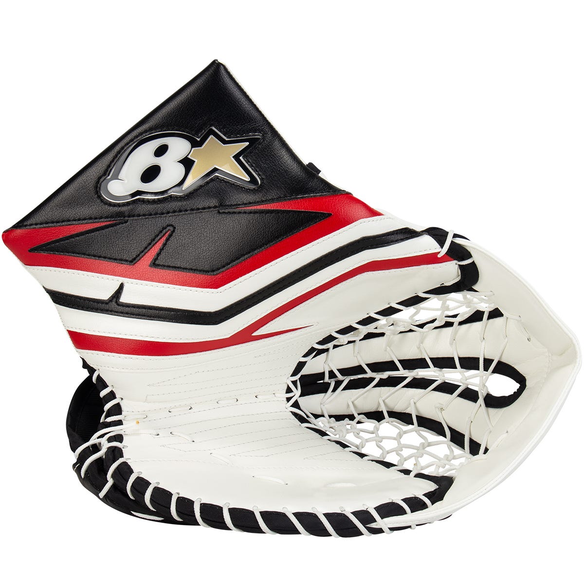 Brians Brians Iconik X Senior Goalie Glove in White/Black/Red