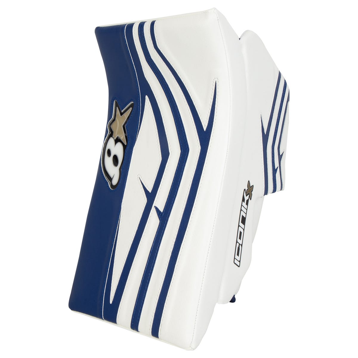 Brians Brians Iconik X Intermediate Goalie Blocker in White/Blue