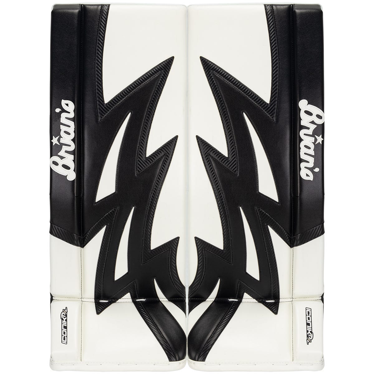 Brians Brians Iconik DX2 Intermediate Goalie Leg Pads in White/Black Size 31+1in