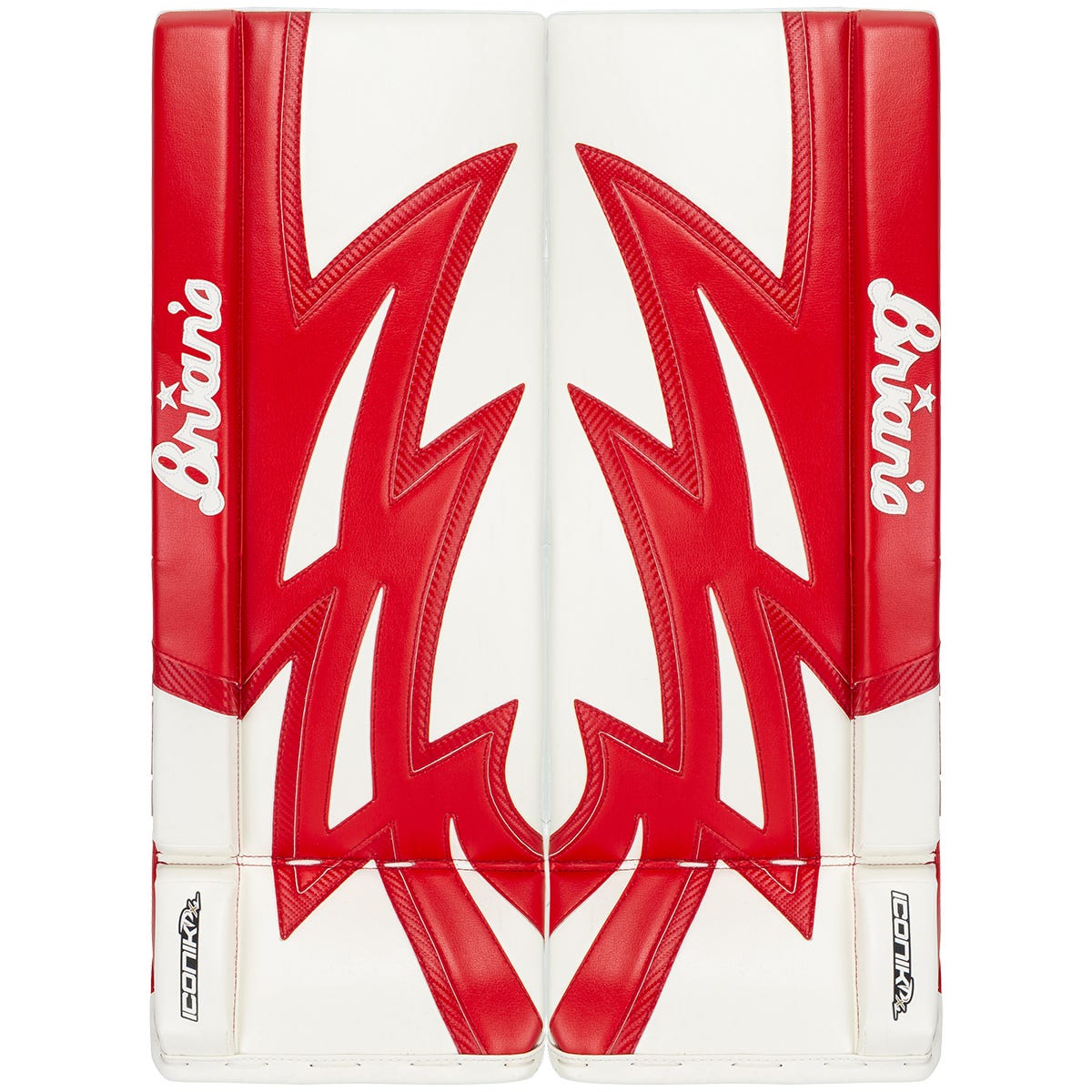 Brians Brians Iconik DX2 Junior Goalie Leg Pads in White/Red Size 29+1in