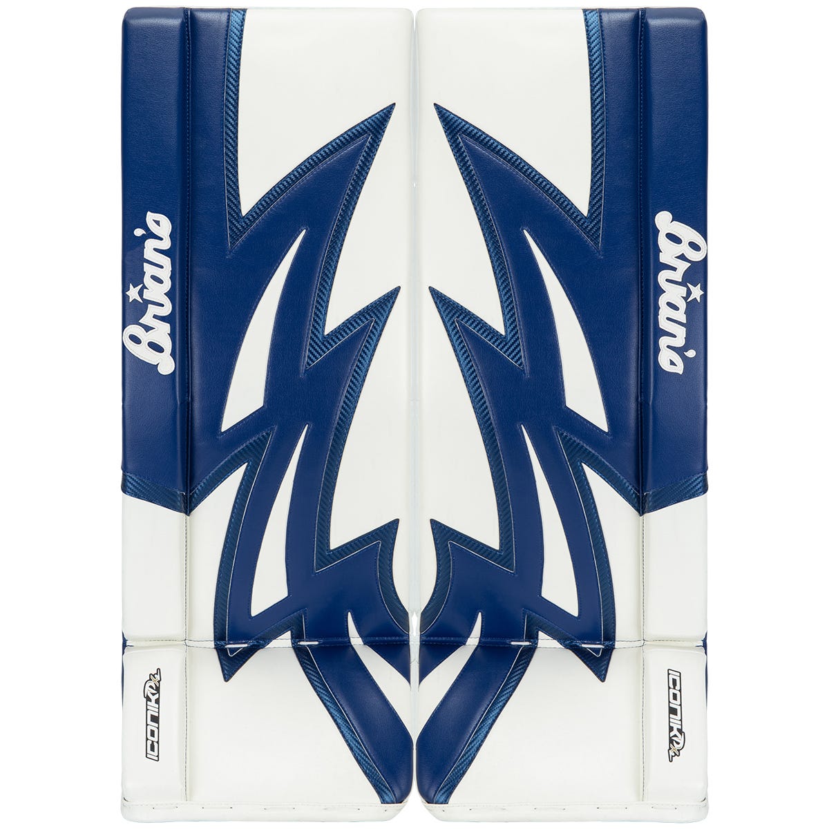 Brians Brians Iconik DX2 Senior Goalie Leg Pads in White/Blue Size 35+1in