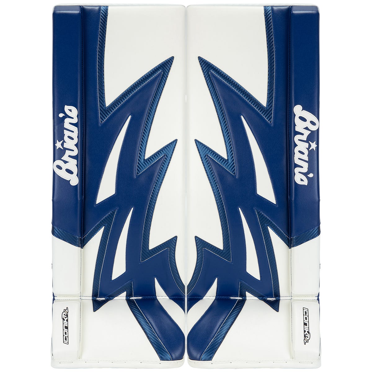 Brians Brians Iconik DX2 Intermediate Goalie Leg Pads in White/Blue Size 30+1in