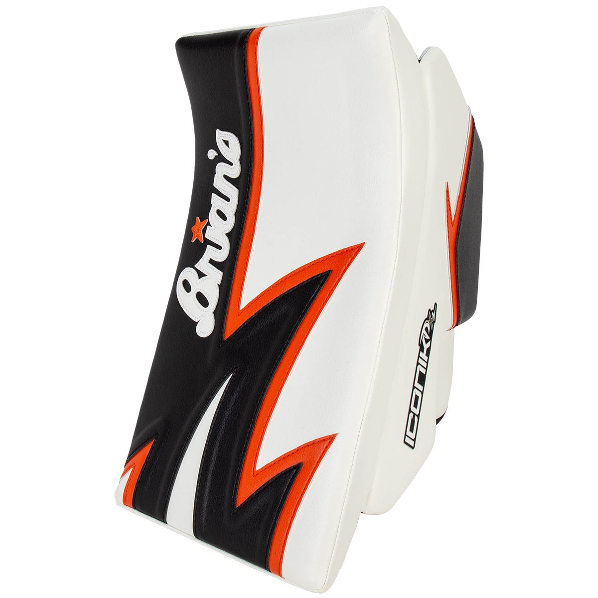 Brians Brians Iconik DX2 Intermediate Goalie Blocker in White/Orange/Black