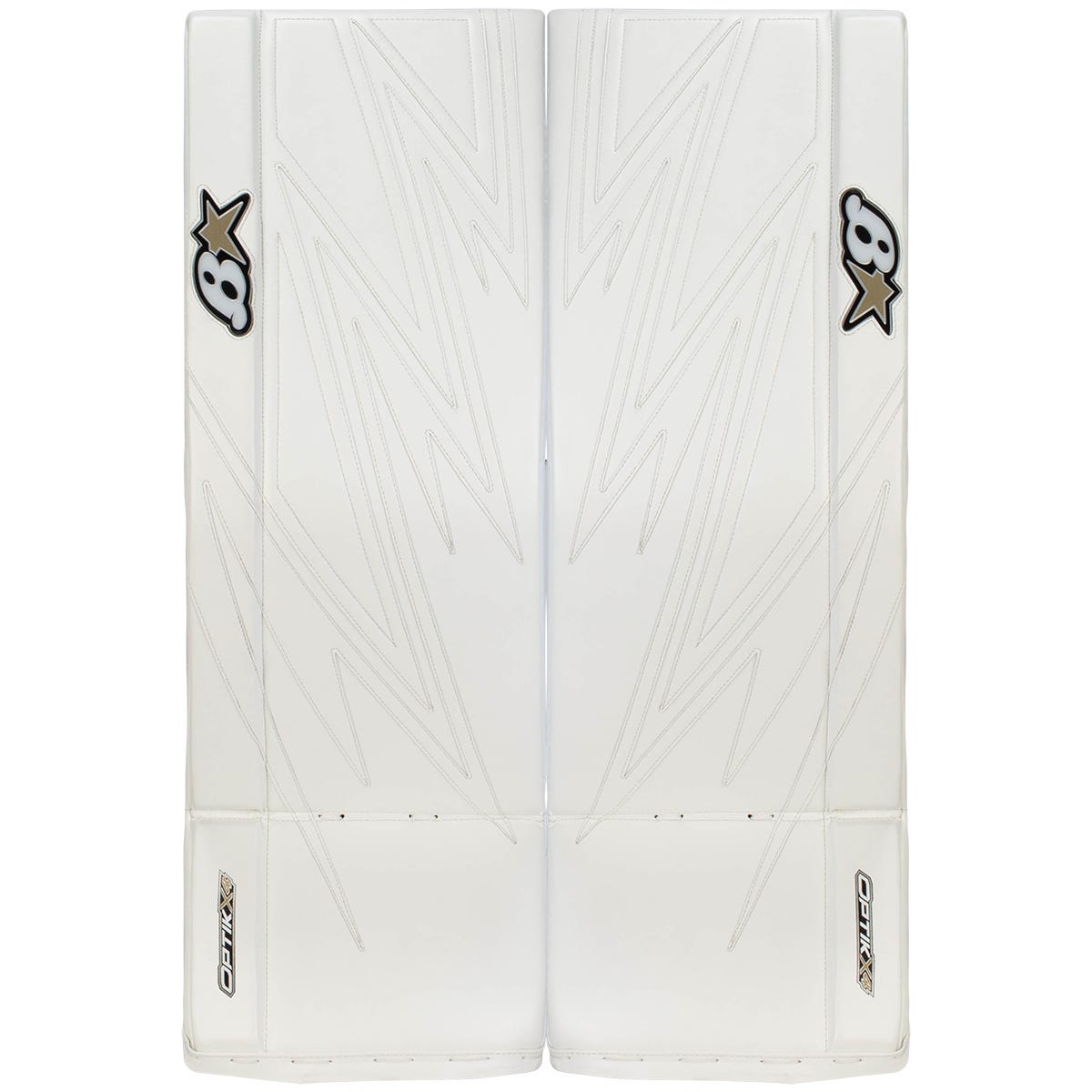 Brians Brians Optik X4 Senior Goalie Leg Pads in White/White Size 33+1in