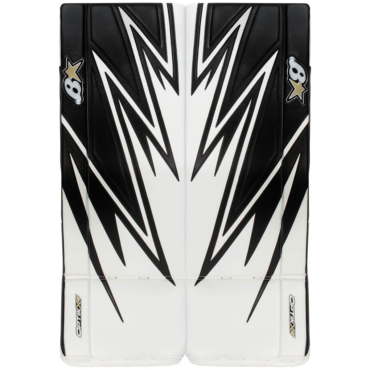 Brians Brians Optik X4 Senior Goalie Leg Pads in White/Black Size 34+1in