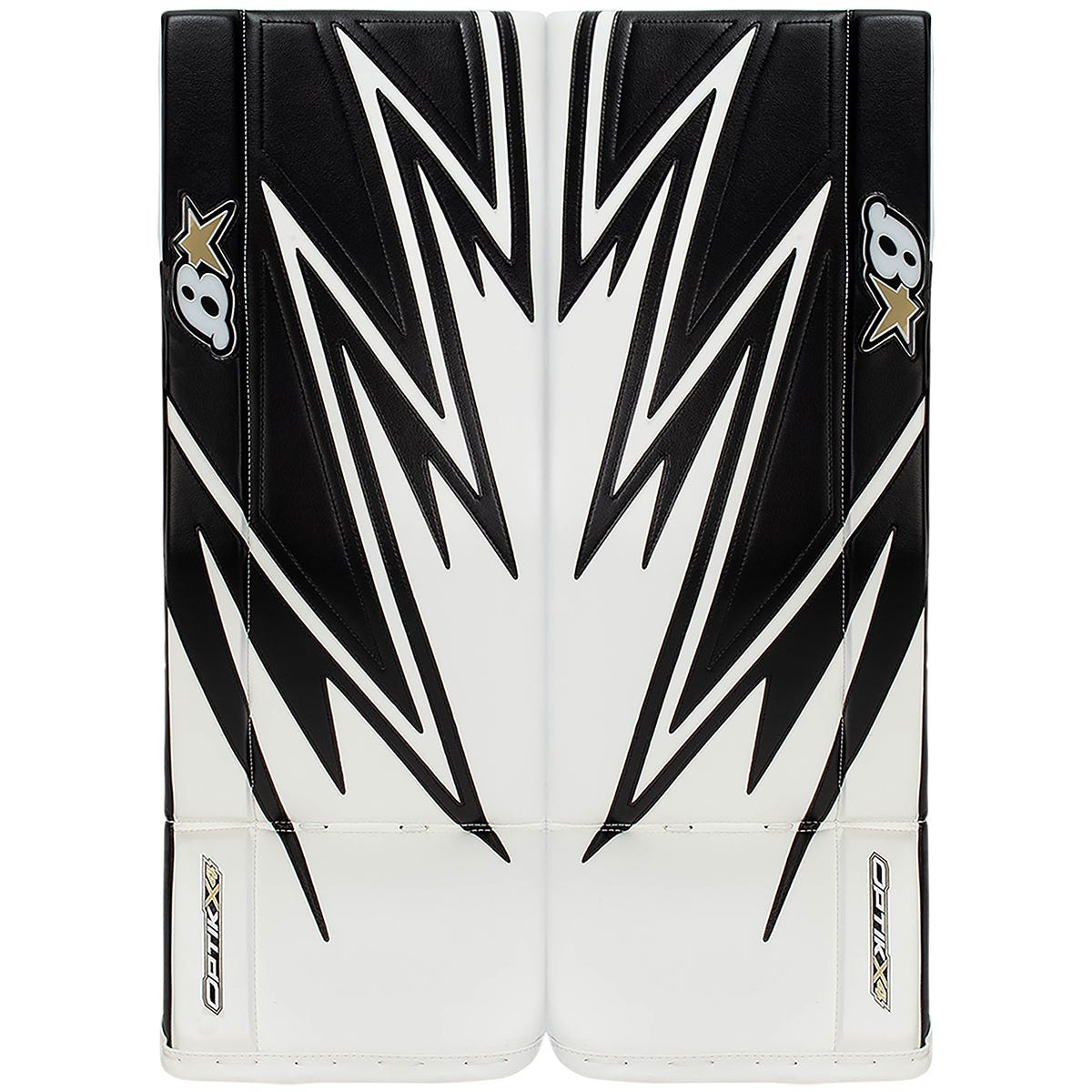 Brians Brians Optik X4 Intermediate Goalie Leg Pads in White/Black Size 32+1in