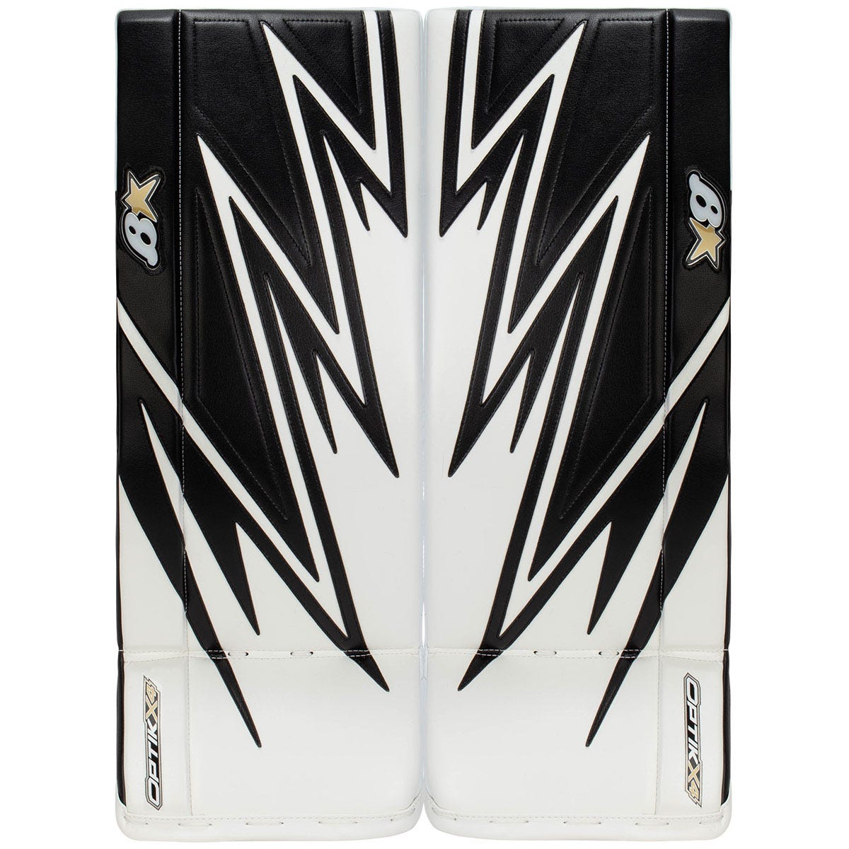 Brians Brians Optik X4 Junior Goalie Leg Pads in White/Black Size 29+1in