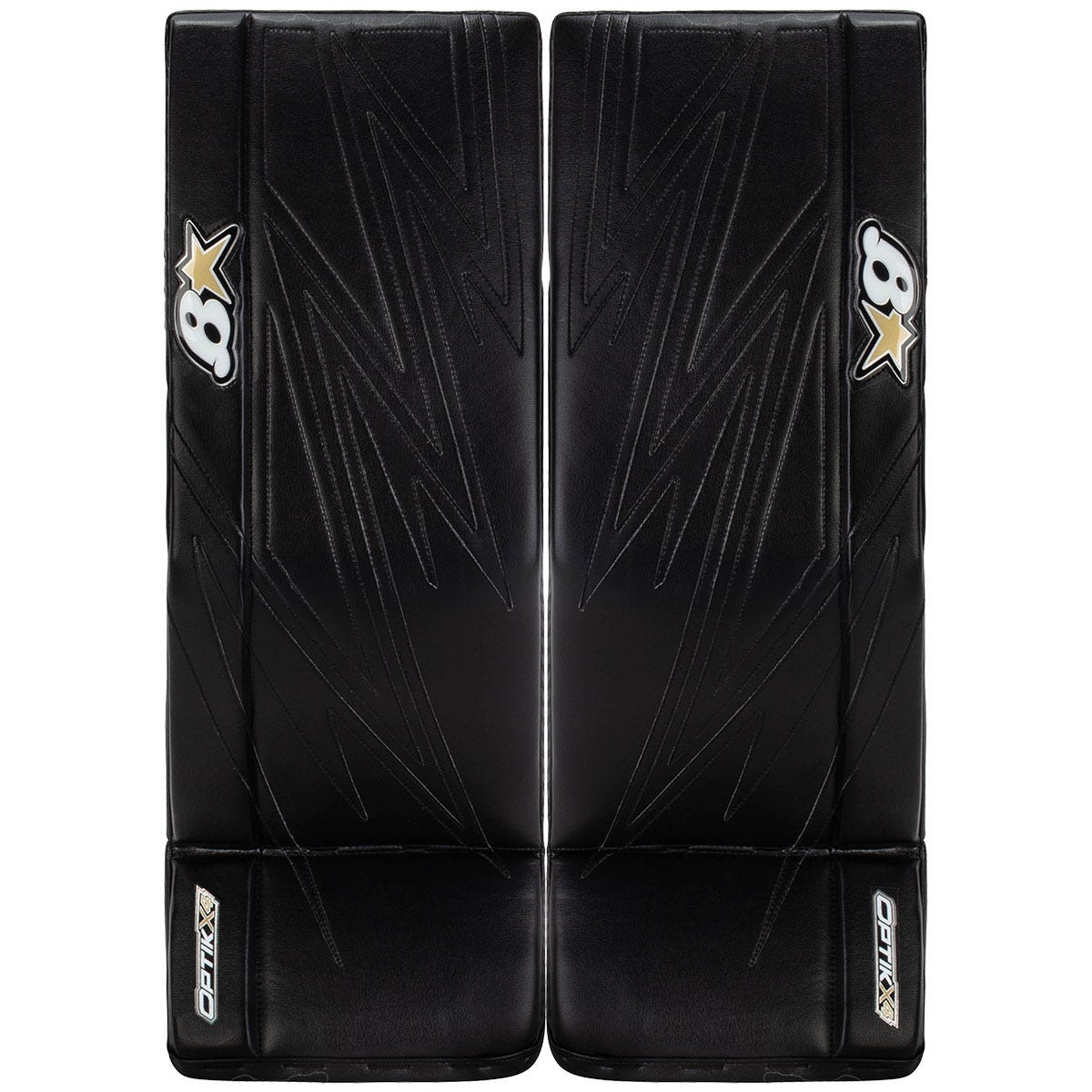 Brians Brians Optik X4 Intermediate Goalie Leg Pads in Black Size 31+1in