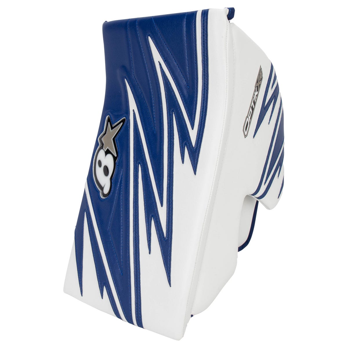Brians Brians Optik X4 Senior Goalie Blocker in White/Blue