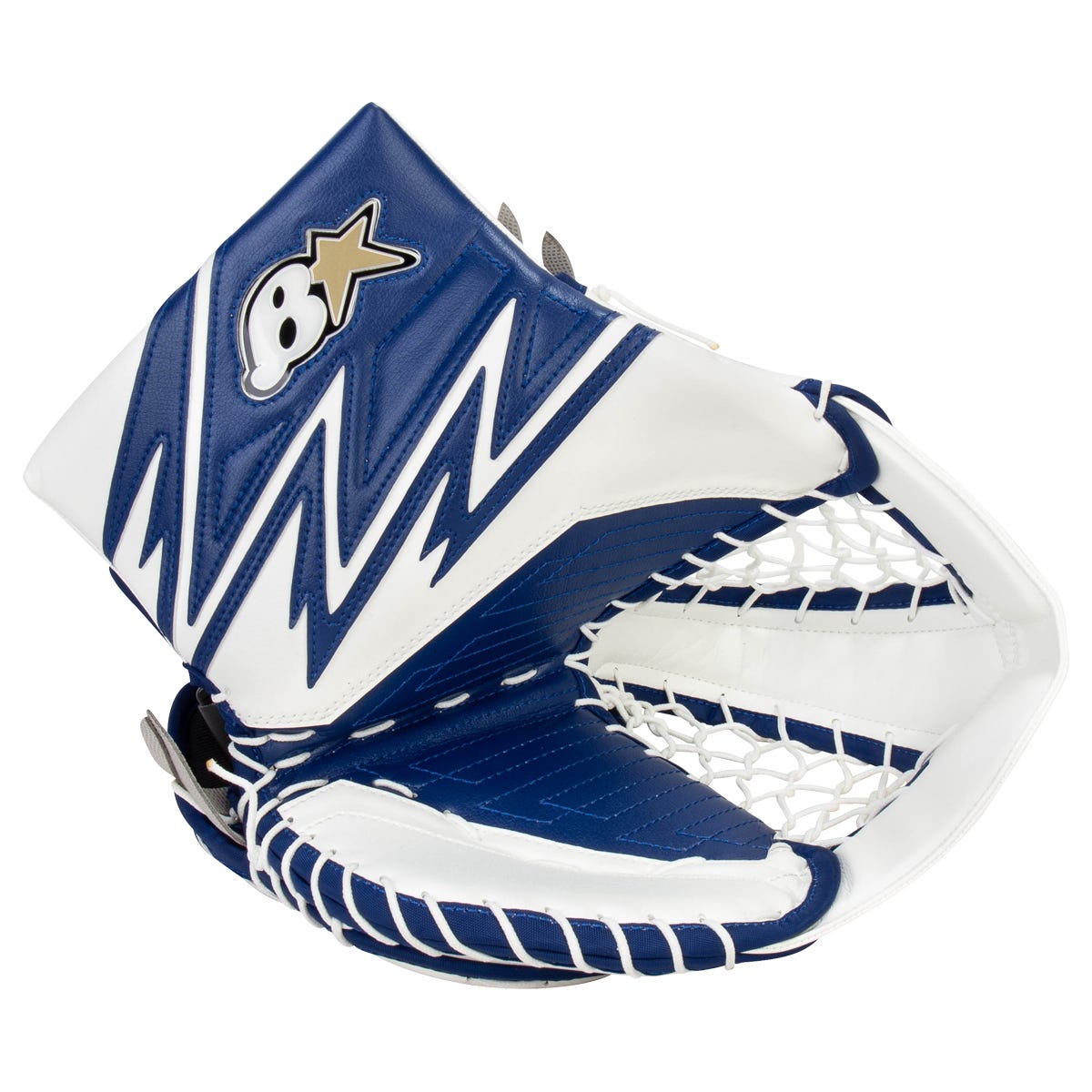 Brians Brians Optik X4 Intermediate Goalie Glove in White/Blue