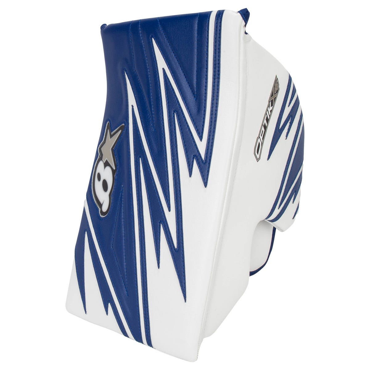 Brians Brians Optik X4 Intermediate Goalie Blocker in White/Blue