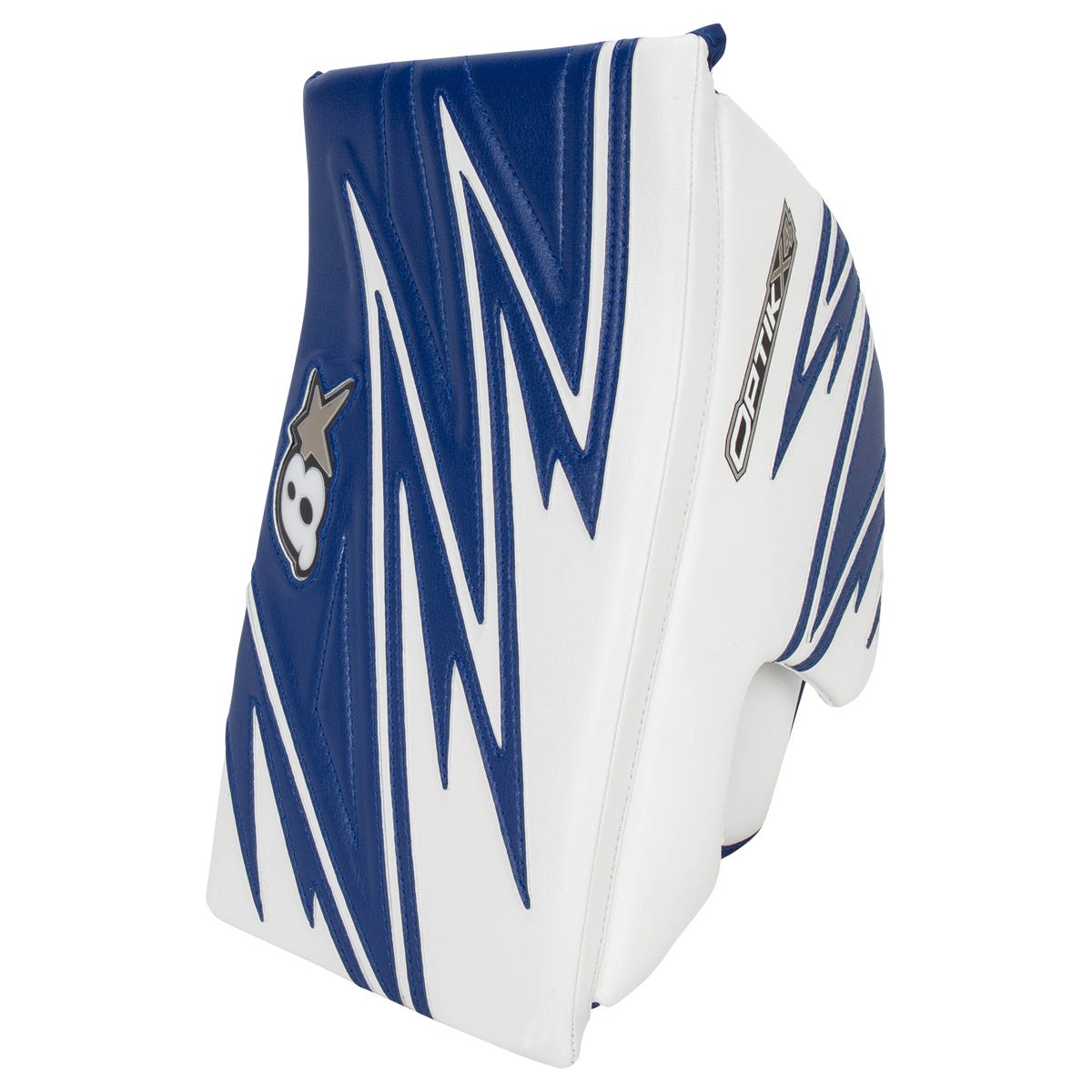 Brians Brians Optik X4 Junior Goalie Blocker in White/Blue