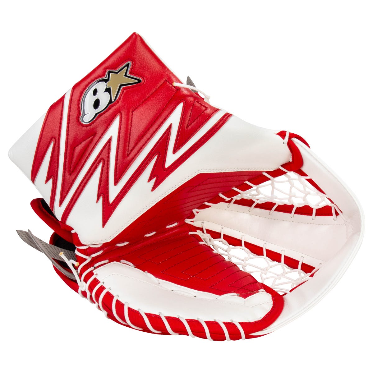 Brians Brians Optik X4 Junior Goalie Glove in White/Red