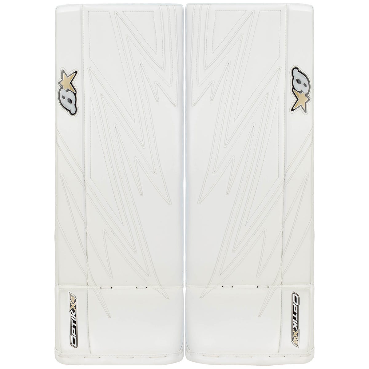 Brians Brians Optik X4 Youth Goalie Leg Pads in White/White Size 25+1in