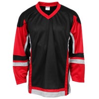 Stadium Adult Hockey Jersey - in Black/Red/Grey Size Goal Cut (Intermediate)