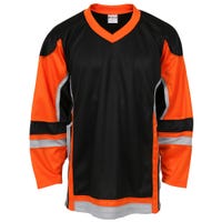 Stadium Youth Hockey Jersey - in Black/Orange/Grey Size Goal Cut (Junior)