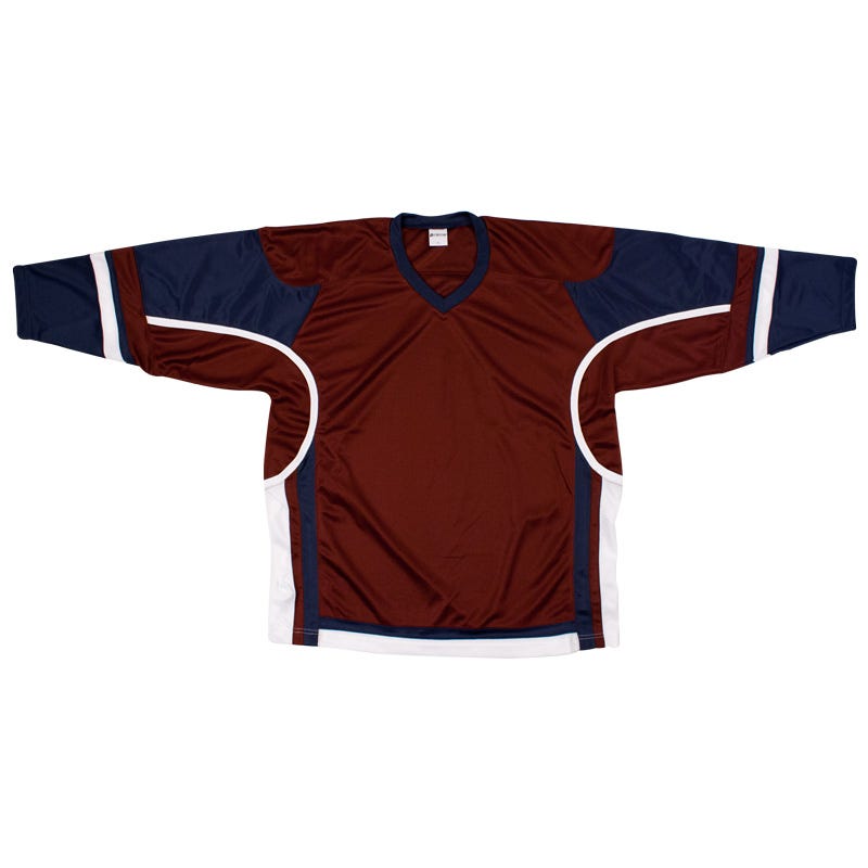 "Stadium Youth Hockey Jersey - in Maroon/Navy/White Size Goal Cut (Junior)"