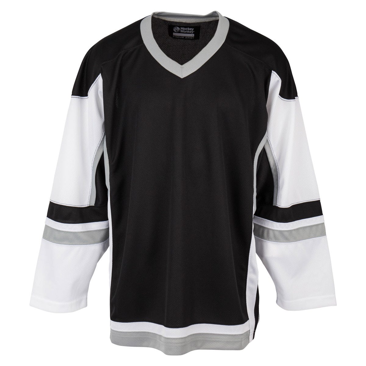 "Stadium Adult Hockey Jersey - in Black/White/Grey Size Medium"
