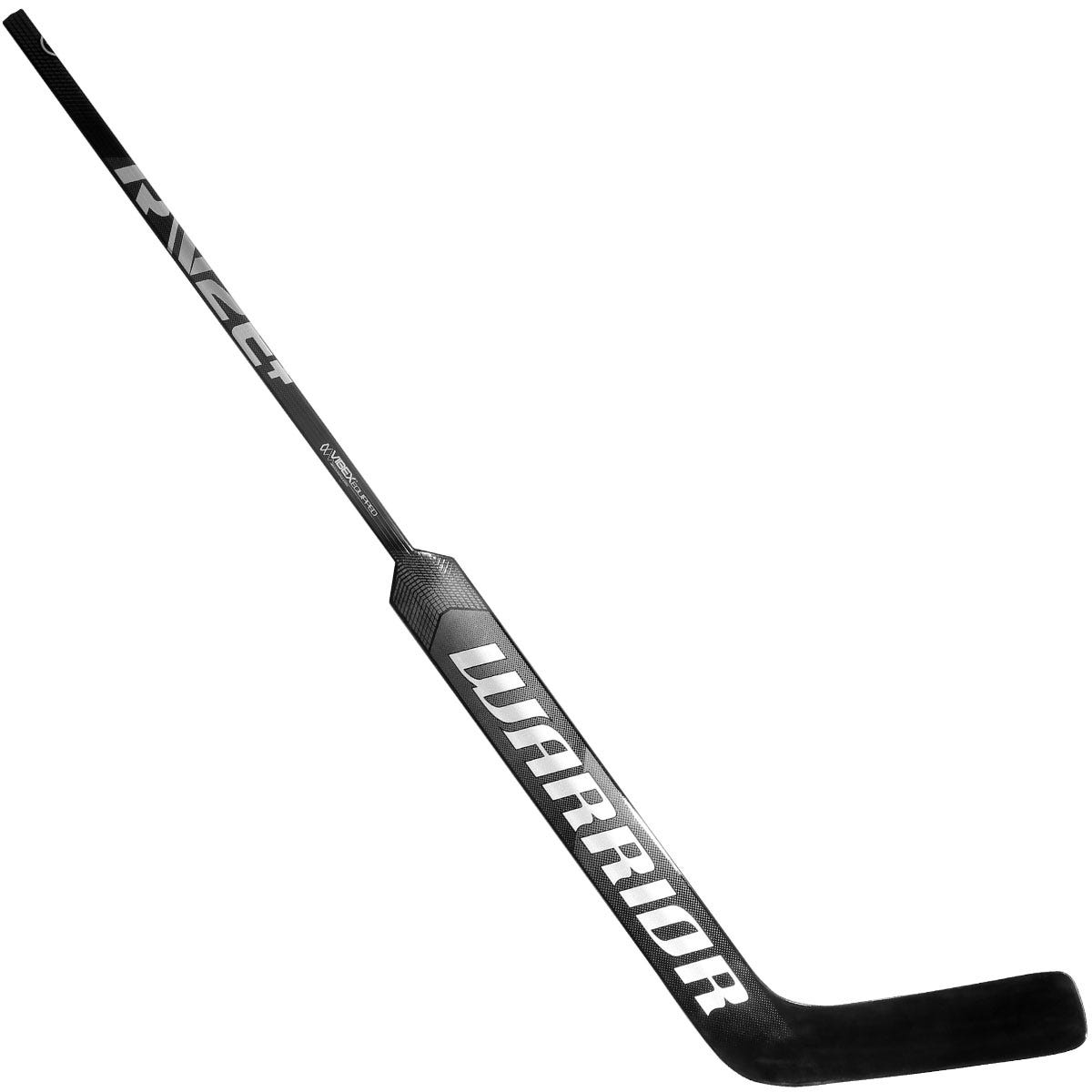 Warrior Ritual V2 E+ Intermediate Goalie Stick in Black/Silver Size 23.5in