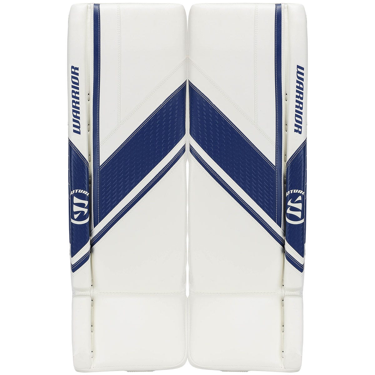 Warrior Ritual G6 Pro+ Senior Goalie Leg Pads in Royal White Size 35+1.5in