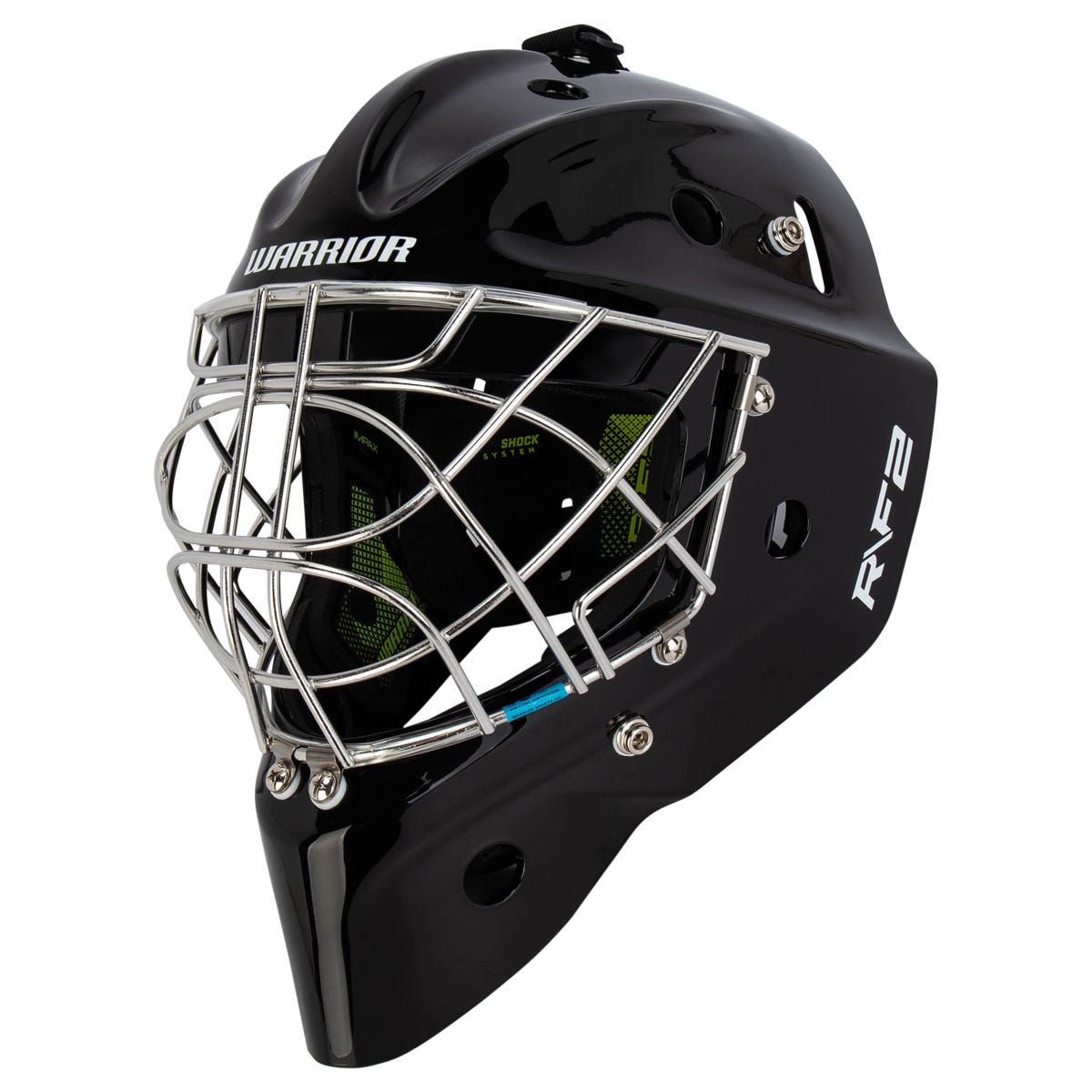 Warrior Ritual R\F2 E Senior Certified Cat Eye Goalie Mask in Black Size Medium/Large