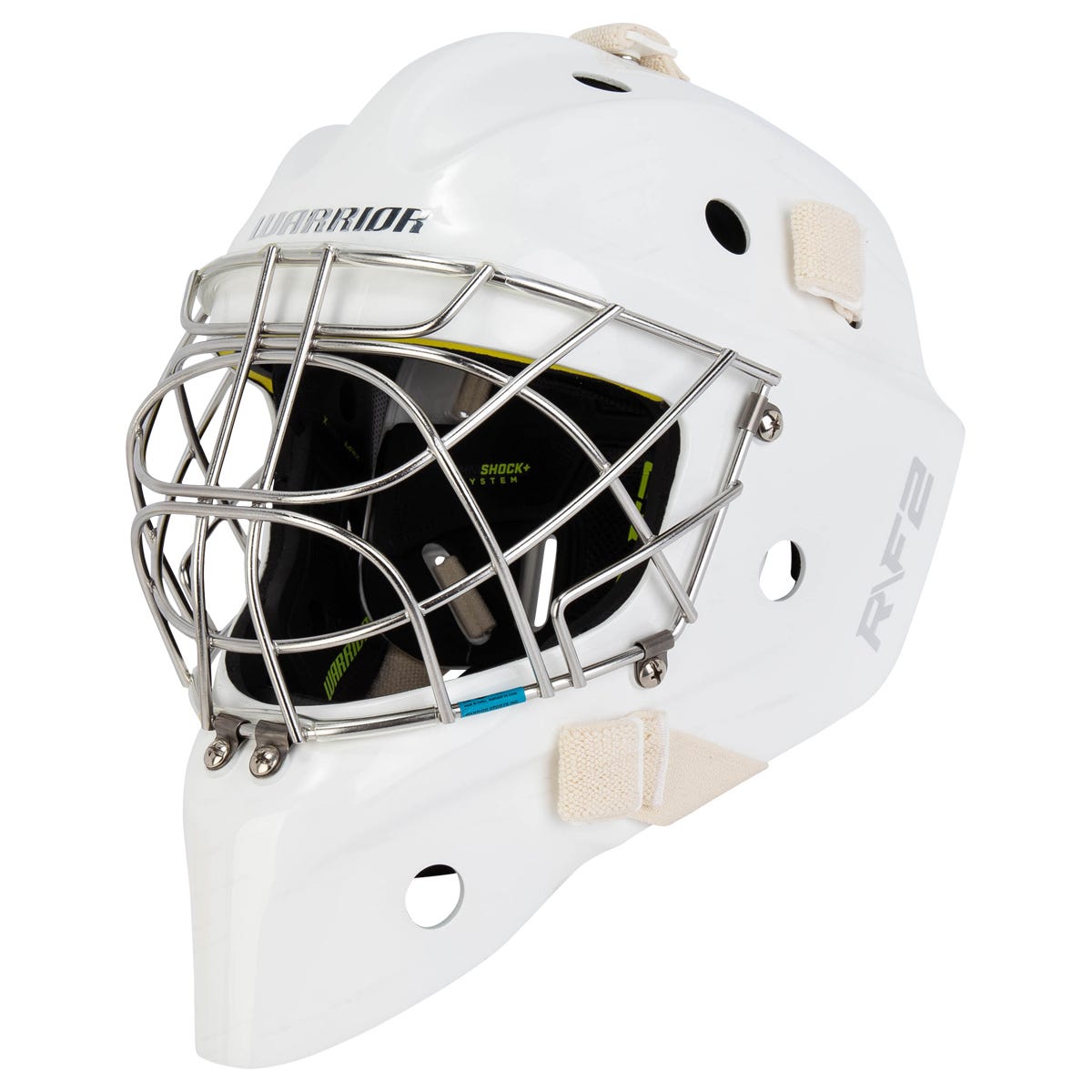 Warrior Ritual R\F2 Pro Senior Certified Cat Eye Goalie Mask in White Size Medium/Large
