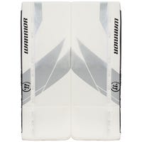 Warrior Ritual G7 Youth Goalie Leg Pads in White/Silver Size 22+.5in