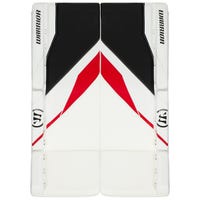 Warrior Ritual G7 Junior Goalie Leg Pads in White/Black/Red Size 26+1in