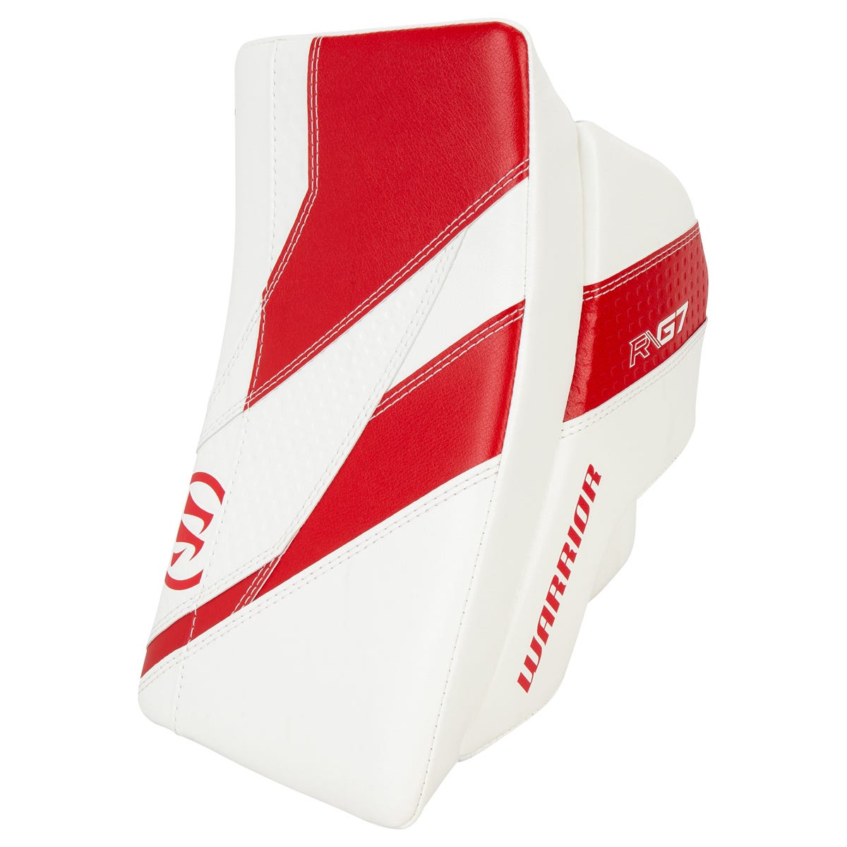 Warrior Ritual G7 Pro Intermediate Goalie Blocker in White/Red