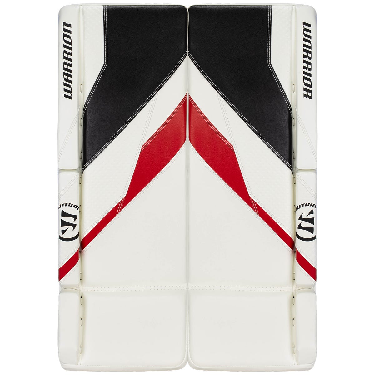 Warrior Ritual G7 Pro Intermediate Goalie Leg Pads in White/Black/Red Size 30+1in