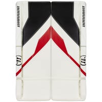 Warrior Ritual G7 Pro Intermediate Goalie Leg Pads in White/Black/Red Size 31+1in