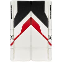 Warrior Ritual G7 Pro Senior Goalie Leg Pads in White/Black/Red Size 33+1.5in