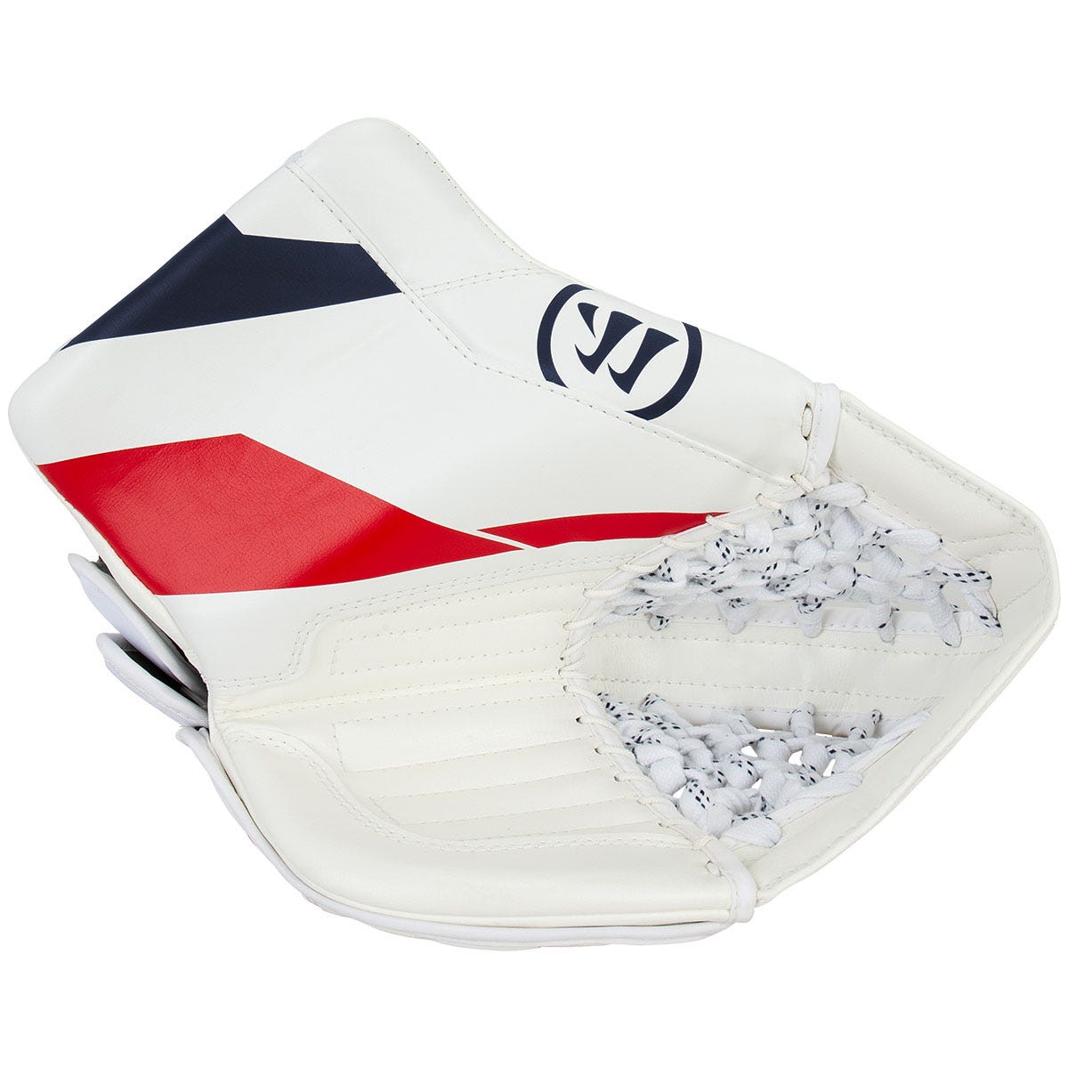 Warrior Ritual G7 Junior Goalie Glove in White/Navy/Red