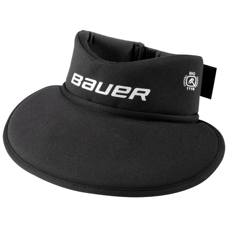 "Bauer NG NLP8 Core Neckguard Bib | 100% nylon in Black Size Senior"