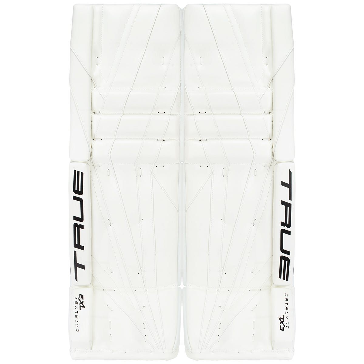 True Catalyst 7X3 Senior Goalie Leg Pads in White Size 33+2in